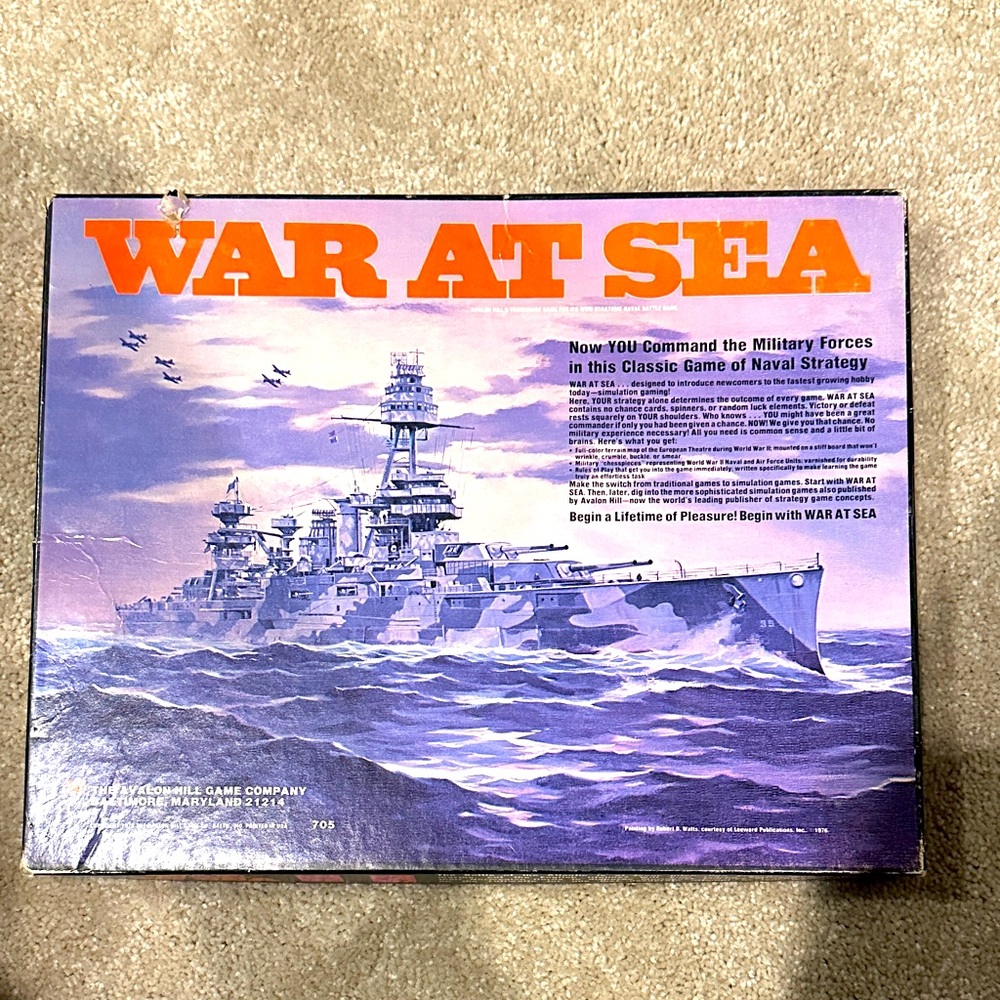 Vintage War at Sea Board Game 1976 classic game of Naval Strategy